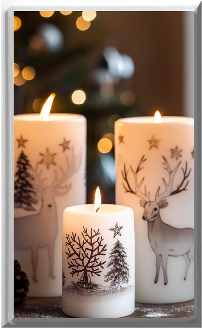 Bougies de Noël - Plaque murale pour veilleuse de décoration d'intérieur Glow Covers - Profitez de la lumière et voyez dans le noir