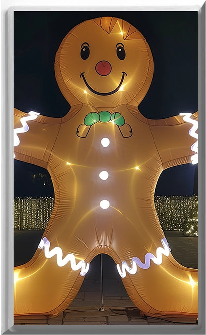 Electric Inflatable LED Gingerbread Man - Glow Covers Home Decor Night Light Wall Plate - Delight in the Light and See in the Dark