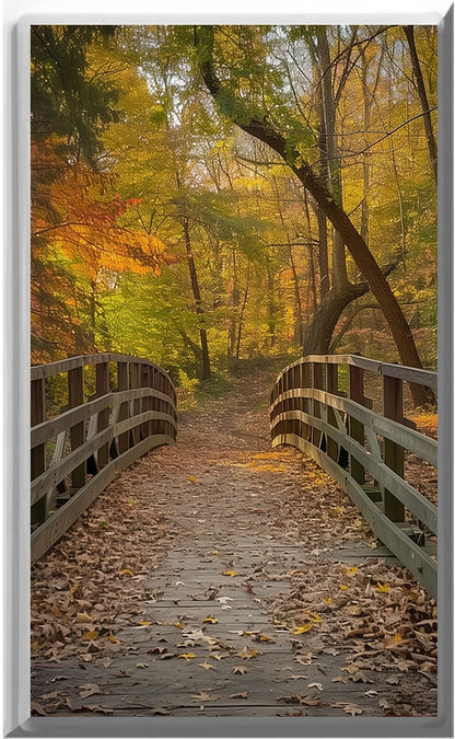 Escena de otoño: placa de pared con luz nocturna para decoración del hogar con cubiertas luminosas: deléitese con la luz y vea en la oscuridad