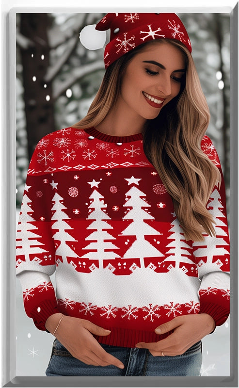 Female Christmas Sweater - Glow Covers Home Decor Night Light Wall Plate - Delight in the Light and See in the Dark