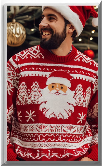 Male Red Christmas Sweater - Glow Covers Home Decor Night Light Wall Plate - Delight in the Light and See in the Dark