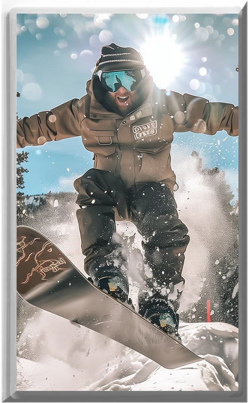 Snowboarding - Glow Covers Home Decor Night Light Wall Plate - Delight in the Light and See in the Dark