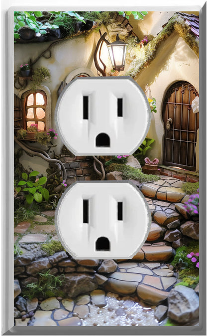 Charming Fairy House - Glow Covers Home Decor Night Light Wall Plate - Delight in the Light and See in the Dark