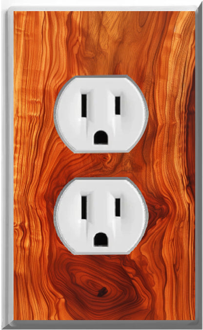 Cherry Wood - Glow Covers Home Decor Night Light Wall Plate - Delight in the Light and See in the Dark