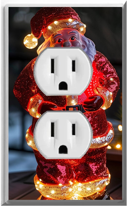 Electric LED Santa Claus - Glow Covers Home Decor Night Light Wall Plate - Delight in the Light and See in the Dark