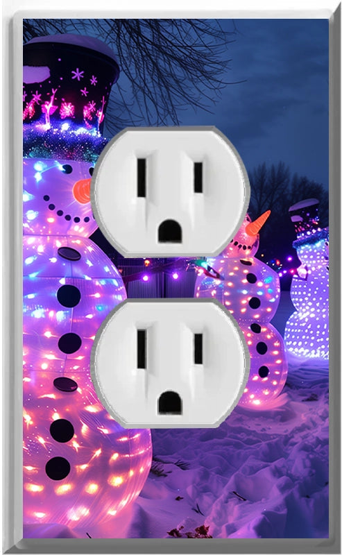 Electric Snowmen - Glow Covers Home Decor Night Light Wall Plate - Delight in the Light and See in the Dark