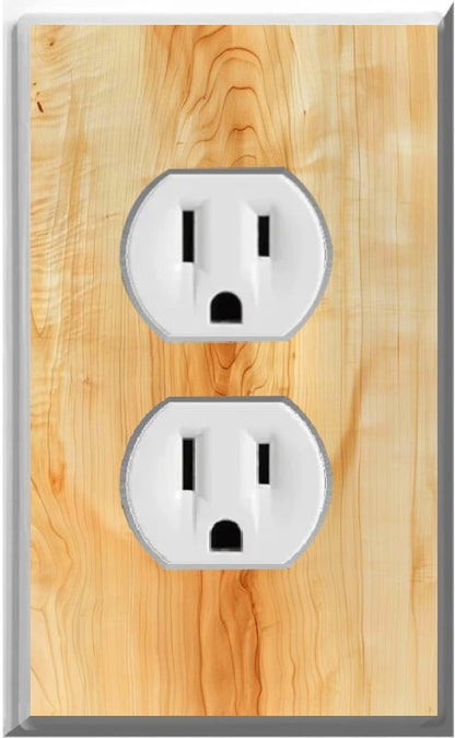 Maple wood design on a Glow Covers Home Decor Night Light Wall Plate - Delight in the Light and See in the Dark