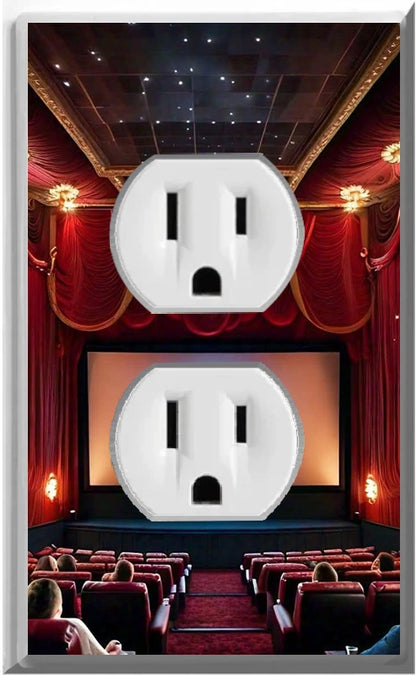 Movie Theater - Glow Covers Home Decor Night Light Wall Plate - Delight in the Light and See in the Dark