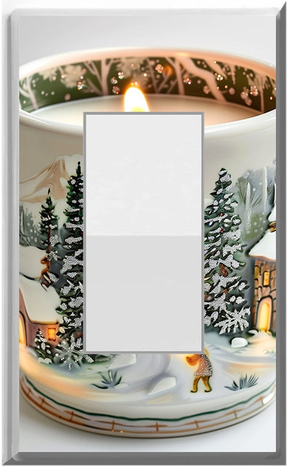 Candle Design on a Glow Covers Home Decor Night Light Wall Plate - Delight in the Light and See in the Dark