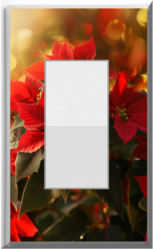 Poinsettias de Noël - Plaque murale pour veilleuse de décoration d'intérieur Glow Covers - Profitez de la lumière et voyez dans le noir