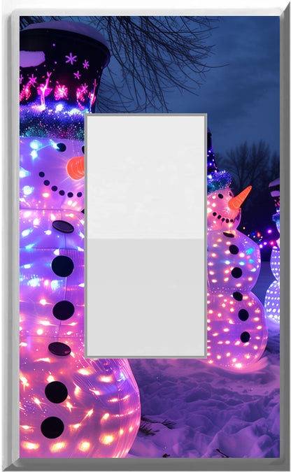 Electric Snowmen - Glow Covers Home Decor Night Light Wall Plate - Delight in the Light and See in the Dark