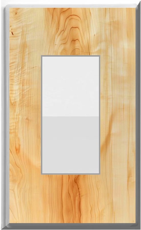 Maple wood design on a Glow Covers Home Decor Night Light Wall Plate - Delight in the Light and See in the Dark