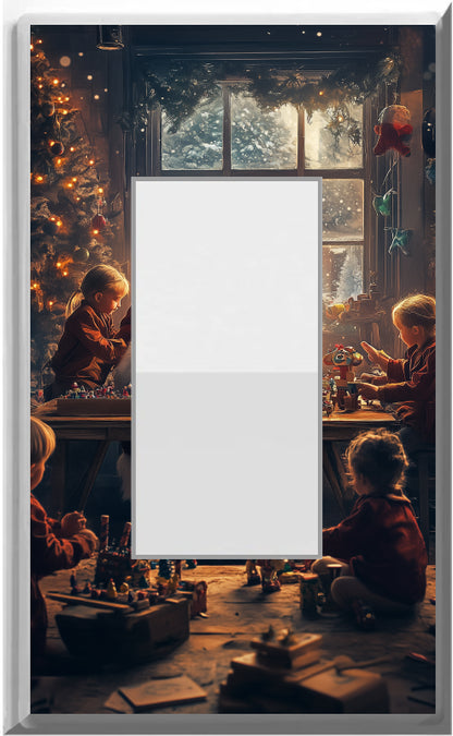 Les petits assistants du Père Noël - Plaque murale pour veilleuse décorative pour la maison Glow Covers - Profitez de la lumière et voyez dans le noir