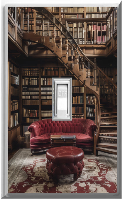 Library Theme for Book Lovers, Readers and Libraries - Glow Covers Home Decor Night Light Wall Plate - Delight in the Light and See in the Dark