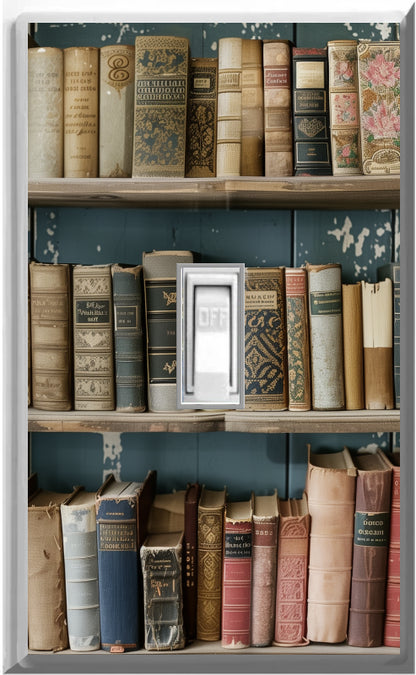 Bookshelf - Glow Covers Home Decor Night Light Wall Plate - Delight in the Light and See in the Dark