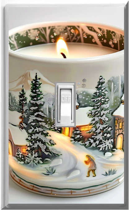 Candle Design on a Glow Covers Home Decor Night Light Wall Plate - Delight in the Light and See in the Dark