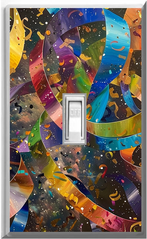 Celebration Streamers Design on a Glow Covers Home Decor Night Light Wall Plate - Delight in the Light and See in the Dark