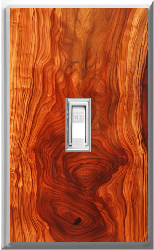 Cherry Wood - Glow Covers Home Decor Night Light Wall Plate - Delight in the Light and See in the Dark