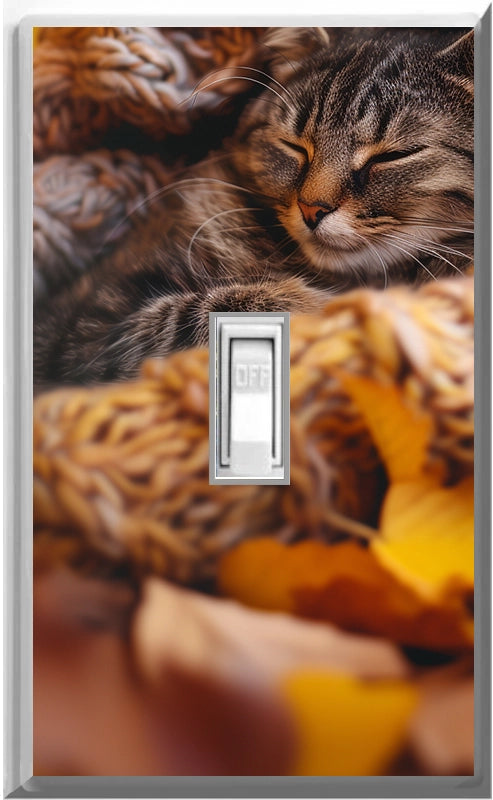 Cozy Cat - Placa de luz de pared con luz nocturna para decoración del hogar con cubiertas luminosas - Deléitese con la luz y vea en la oscuridad