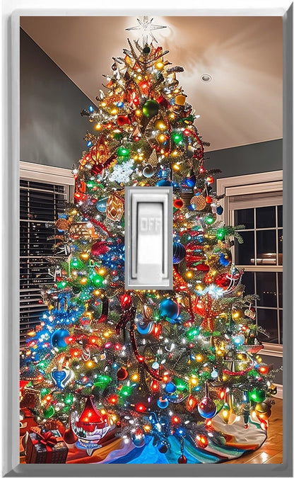 Christmas Tree with LED design on a Glow Covers Home Decor Night Light Wall Plate - Delight in the Light and See in the Dark