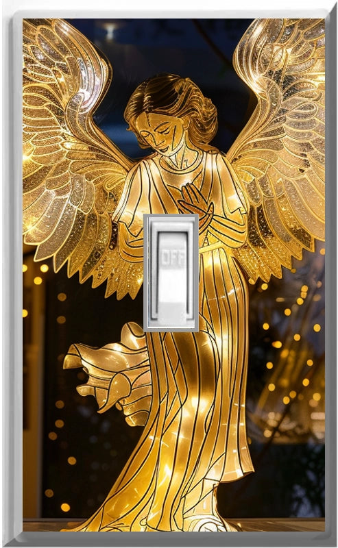 Ange de Noël électrique à LED - Plaque murale lumineuse décorative pour la maison - Profitez de la lumière et voyez dans le noir