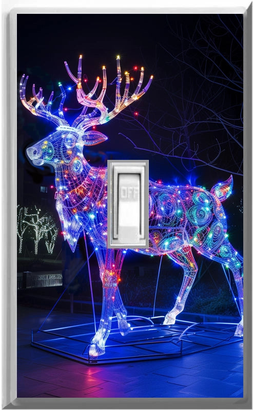 Electric LED Christmas Deer - Glow Covers Home Decor Night Light Wall Plate - Delight in the Light and See in the Dark