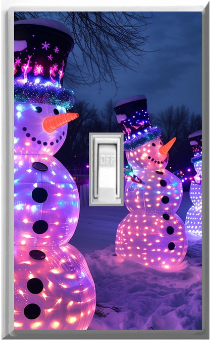 Electric Snowmen - Glow Covers Home Decor Night Light Wall Plate - Delight in the Light and See in the Dark