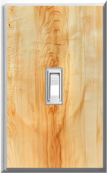 Maple wood design on a Glow Covers Home Decor Night Light Wall Plate - Delight in the Light and See in the Dark