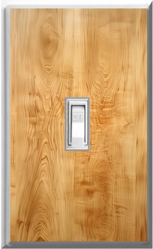 Oak wood design on a Glow Covers Home Decor Night Light Wall Plate - Delight in the Light and See in the Dark