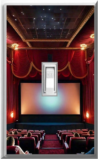 Movie Theater - Glow Covers Home Decor Night Light Wall Plate - Delight in the Light and See in the Dark