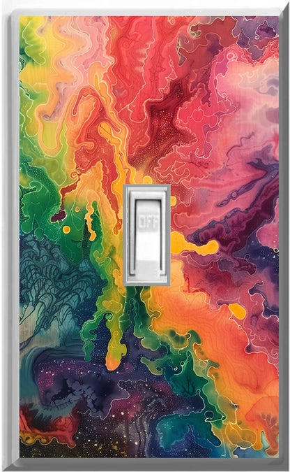 Placa de pared con luz nocturna para decoración del hogar con diseño de Rainbow Rock: deléitese con la luz y vea en la oscuridad