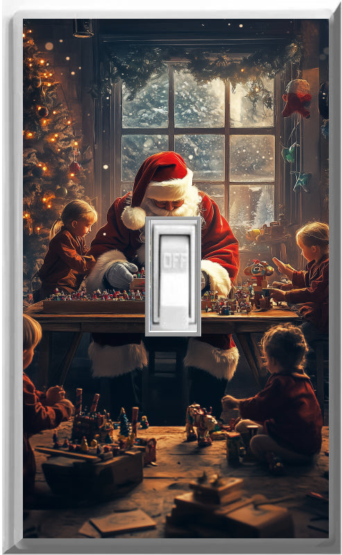 Les petits assistants du Père Noël - Plaque murale pour veilleuse décorative pour la maison Glow Covers - Profitez de la lumière et voyez dans le noir