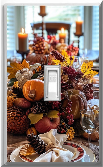 Table de Thanksgiving - Plaque murale pour veilleuse de décoration d'intérieur Glow Covers - Profitez de la lumière et voyez dans le noir