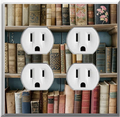 Bookshelf - Glow Covers Home Decor Night Light Wall Plate - Delight in the Light and See in the Dark