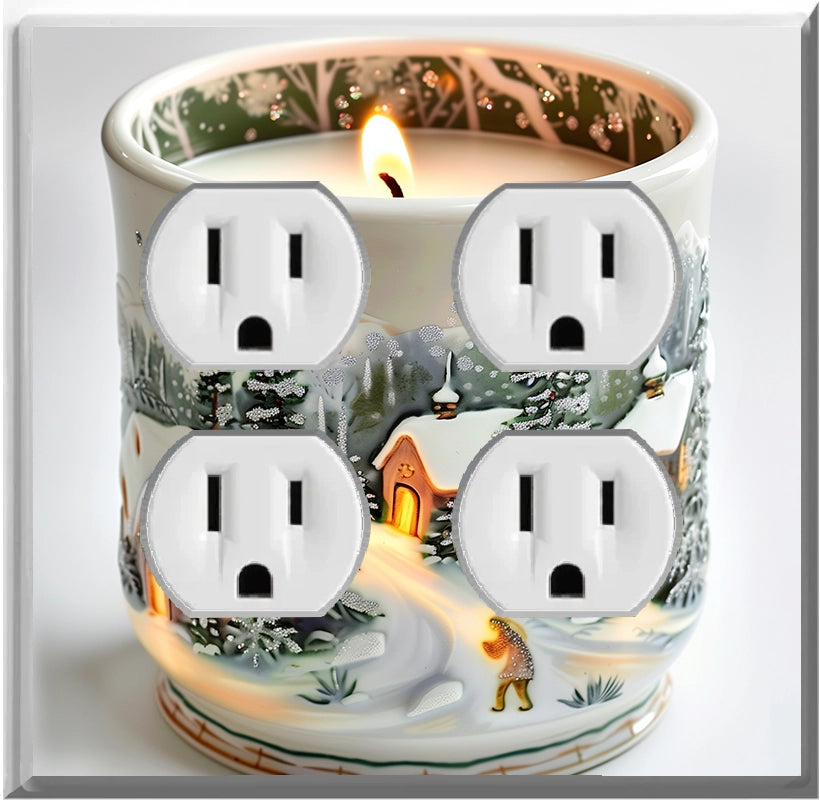 Candle Design on a Glow Covers Home Decor Night Light Wall Plate - Delight in the Light and See in the Dark