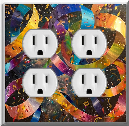 Celebration Streamers Design on a Glow Covers Home Decor Night Light Wall Plate - Delight in the Light and See in the Dark