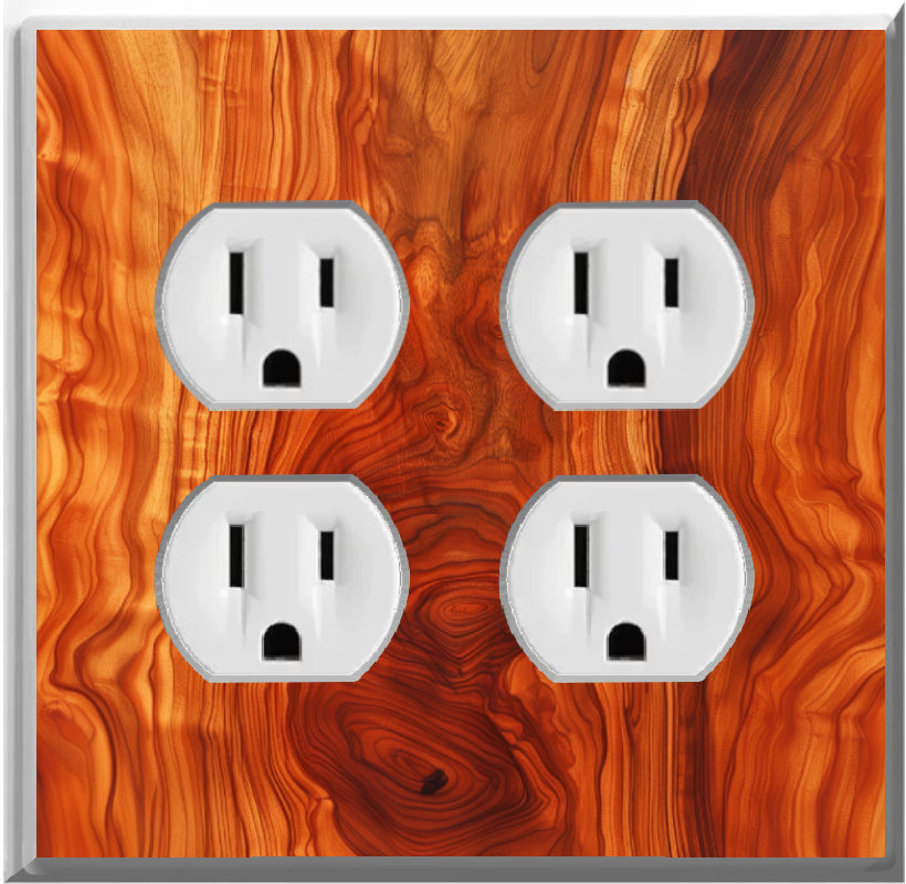 Cherry Wood - Glow Covers Home Decor Night Light Wall Plate - Delight in the Light and See in the Dark