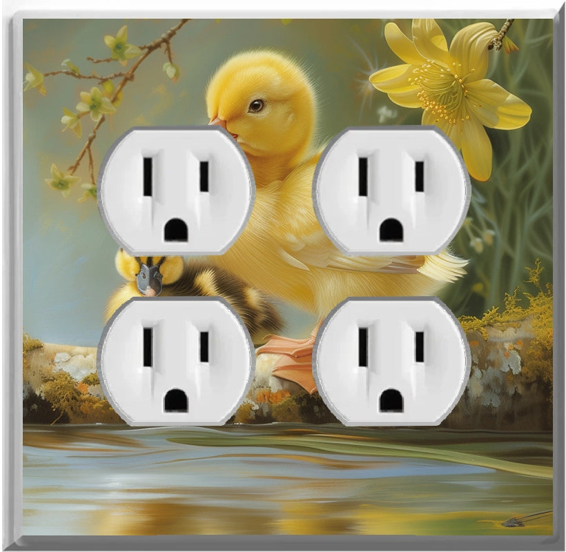 Chick and Duckling - Glow Covers Home Decor Night Light Wall Plate - Delight in the Light and See in the Dark