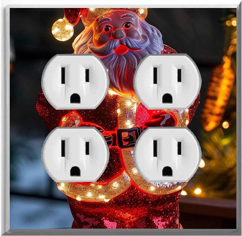 Electric LED Santa Claus - Glow Covers Home Decor Night Light Wall Plate - Delight in the Light and See in the Dark