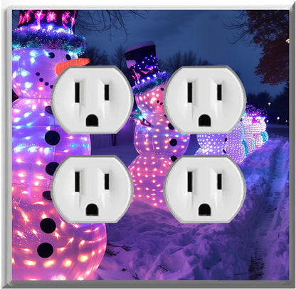 Electric Snowmen - Glow Covers Home Decor Night Light Wall Plate - Delight in the Light and See in the Dark