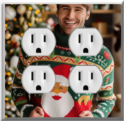 Suéter navideño verde para hombre: placa de pared con luz nocturna para decoración del hogar con cubiertas luminosas: deléitese con la luz y vea en la oscuridad