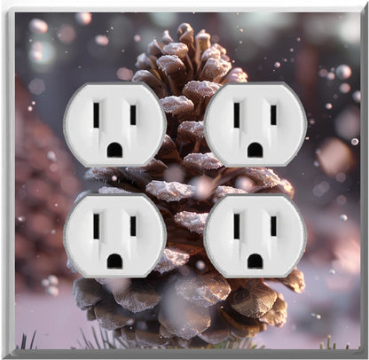 Pinecone Design on a Glow Covers Home Decor Night Light Wall Plate - Delight in the Light and See in the Dark