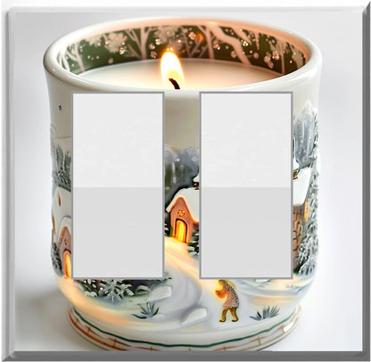 Candle Design on a Glow Covers Home Decor Night Light Wall Plate - Delight in the Light and See in the Dark