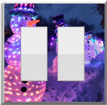 Electric Snowmen - Glow Covers Home Decor Night Light Wall Plate - Delight in the Light and See in the Dark