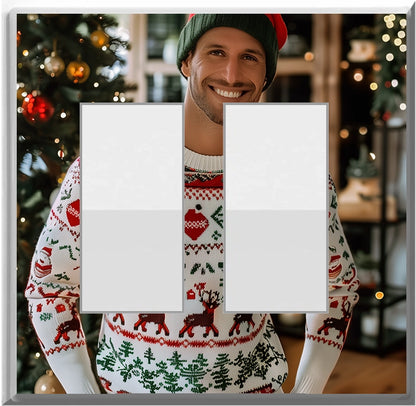 Male White Christmas Sweater - Glow Covers Home Decor Night Light Wall Plate - Delight in the Light and See in the Dark