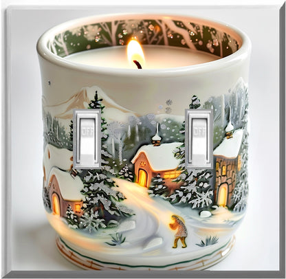 Candle Design on a Glow Covers Home Decor Night Light Wall Plate - Delight in the Light and See in the Dark