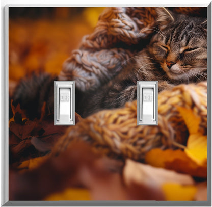 Cozy Cat - Placa de luz de pared con luz nocturna para decoración del hogar con cubiertas luminosas - Deléitese con la luz y vea en la oscuridad