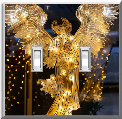 Ange de Noël électrique à LED - Plaque murale lumineuse décorative pour la maison - Profitez de la lumière et voyez dans le noir