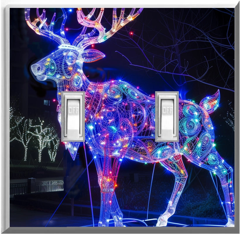 Electric LED Christmas Deer - Glow Covers Home Decor Night Light Wall Plate - Delight in the Light and See in the Dark