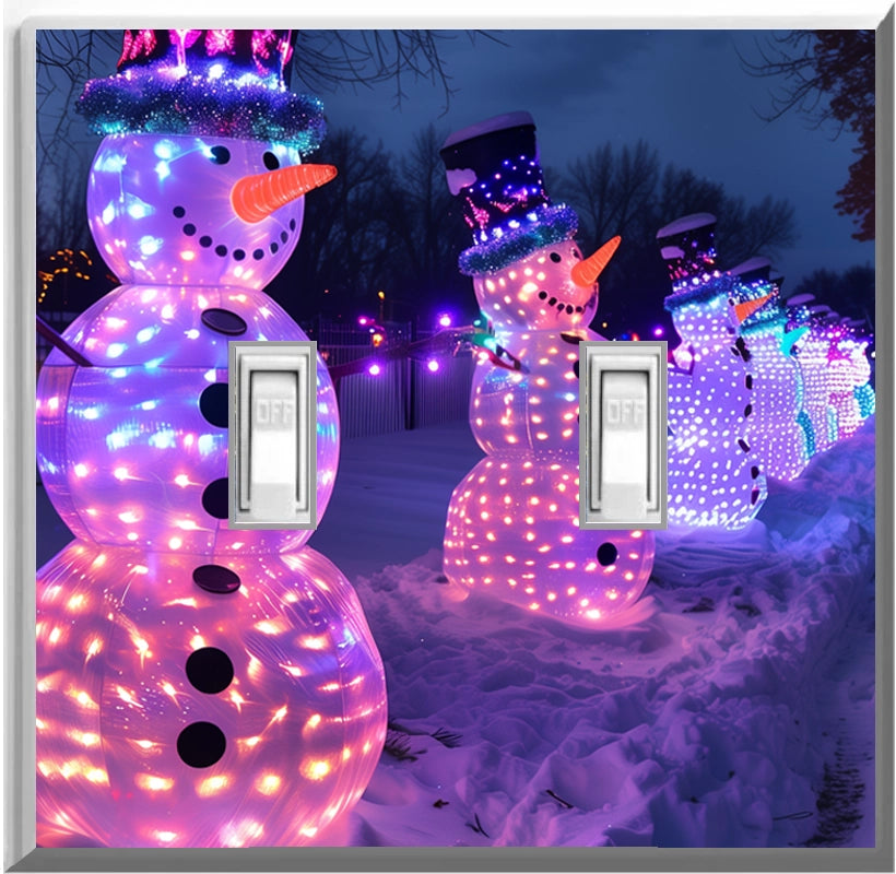 Electric Snowmen - Glow Covers Home Decor Night Light Wall Plate - Delight in the Light and See in the Dark